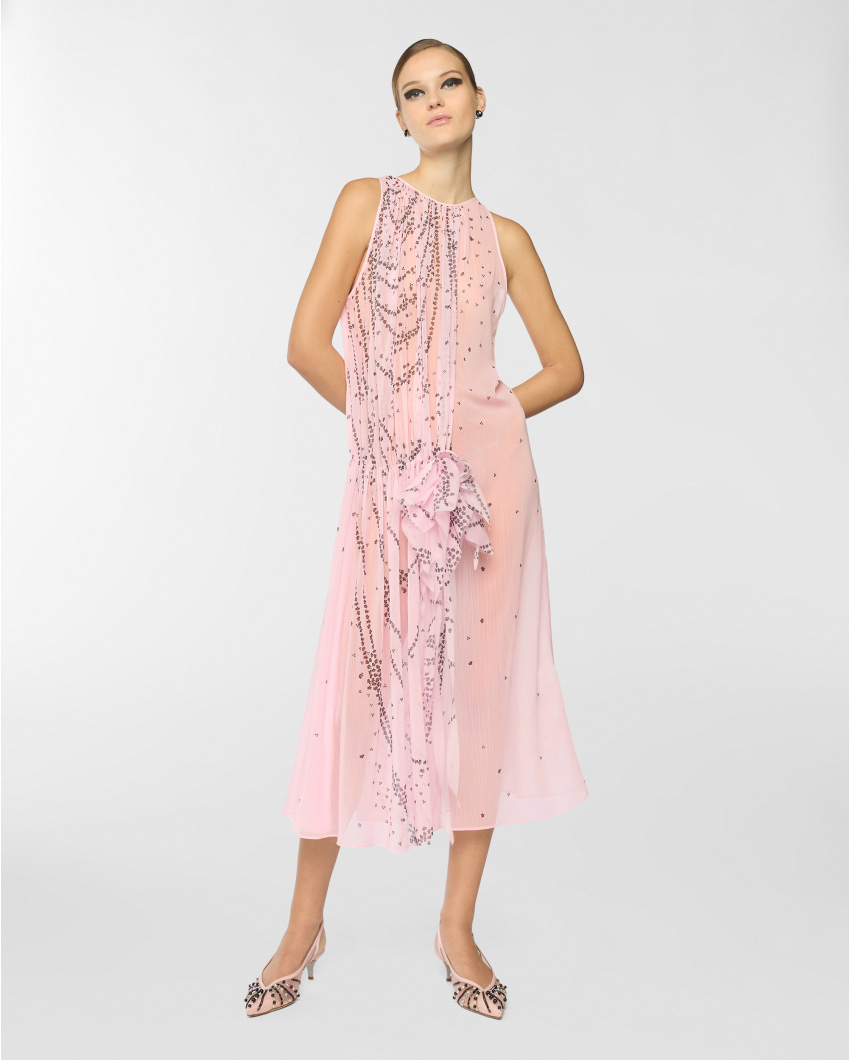 Micro Orchids dress with side flower