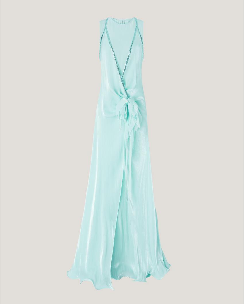 Long dress with side flower