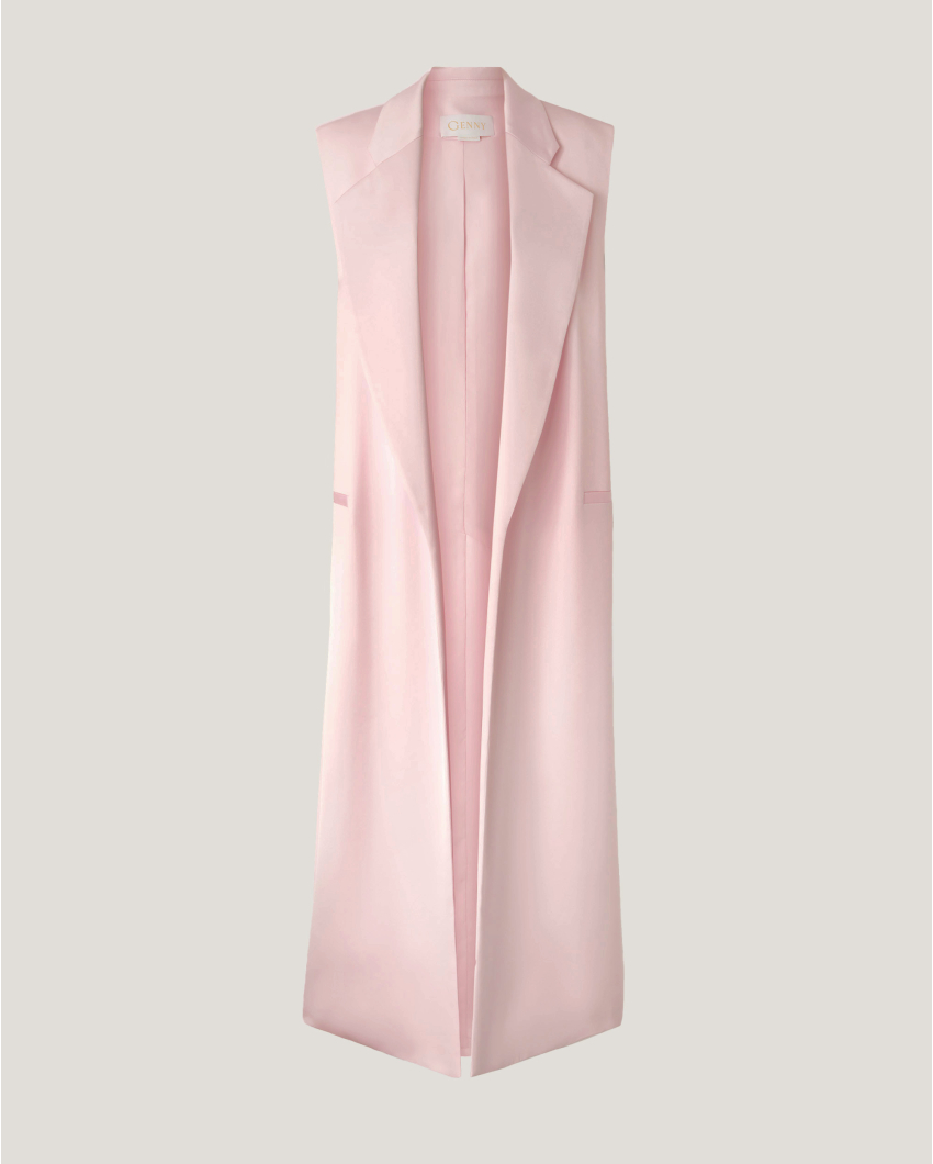 Long satin gilet