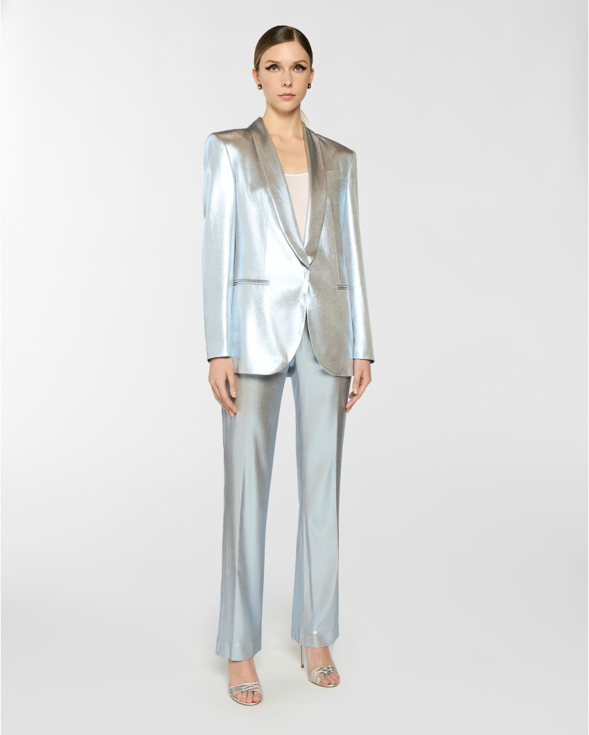 Single breasted laminated blazer