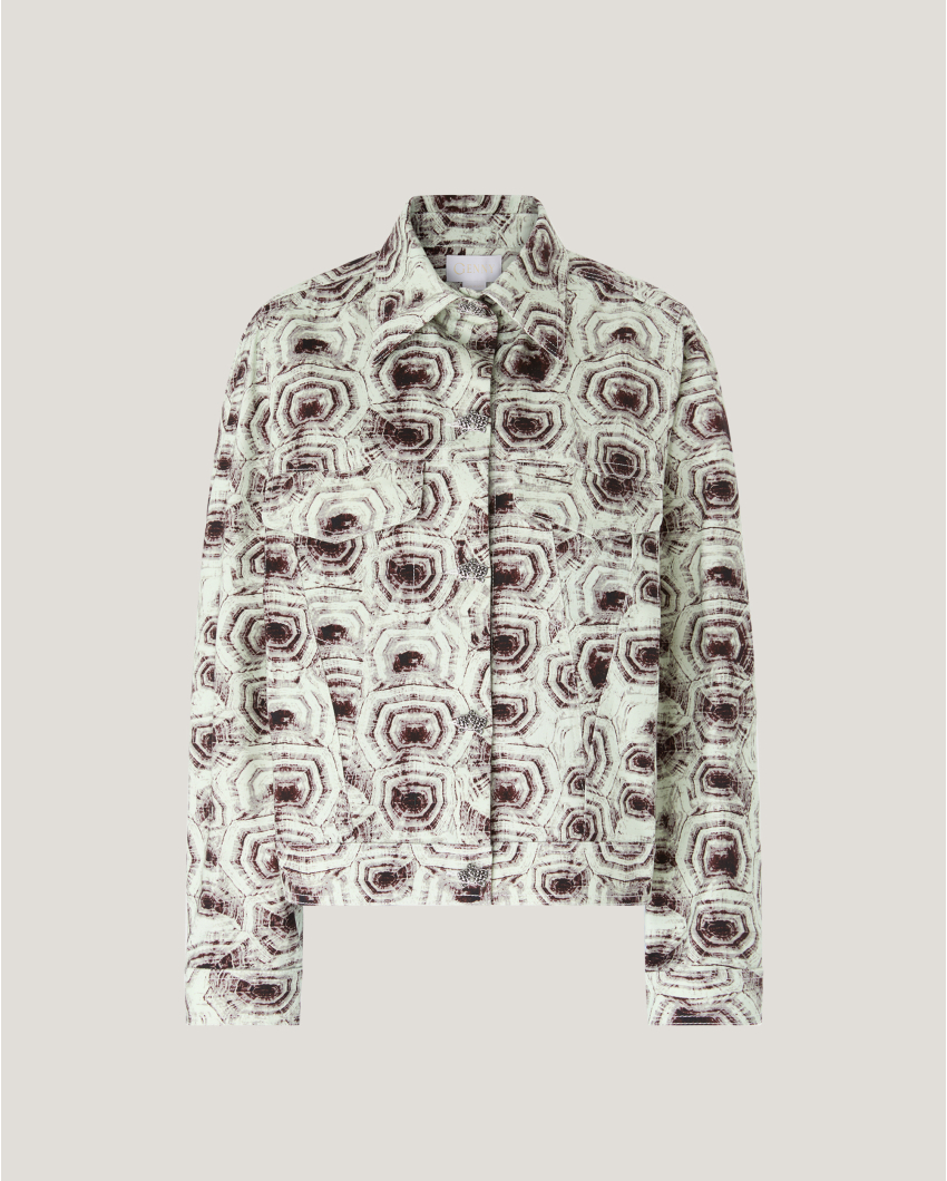 Turtle print cotton drill jacket
