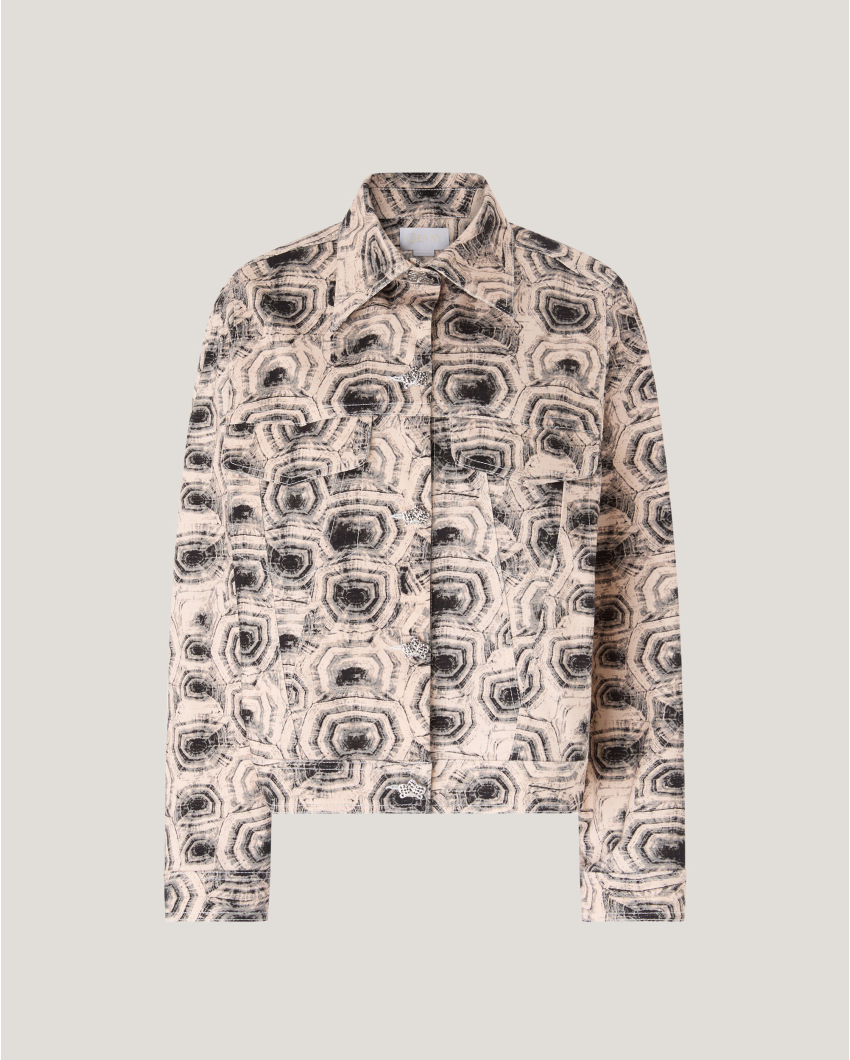Turtle print cotton drill jacket