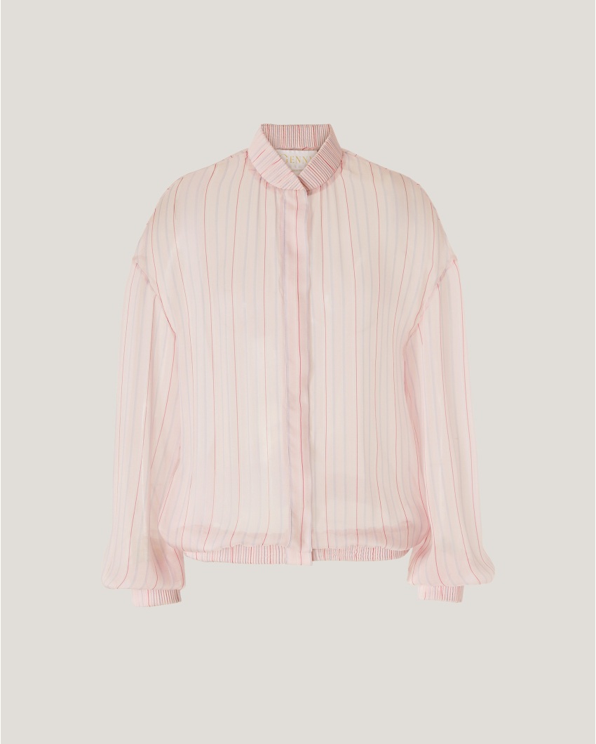 Silk shirt with delicate stripe pattern