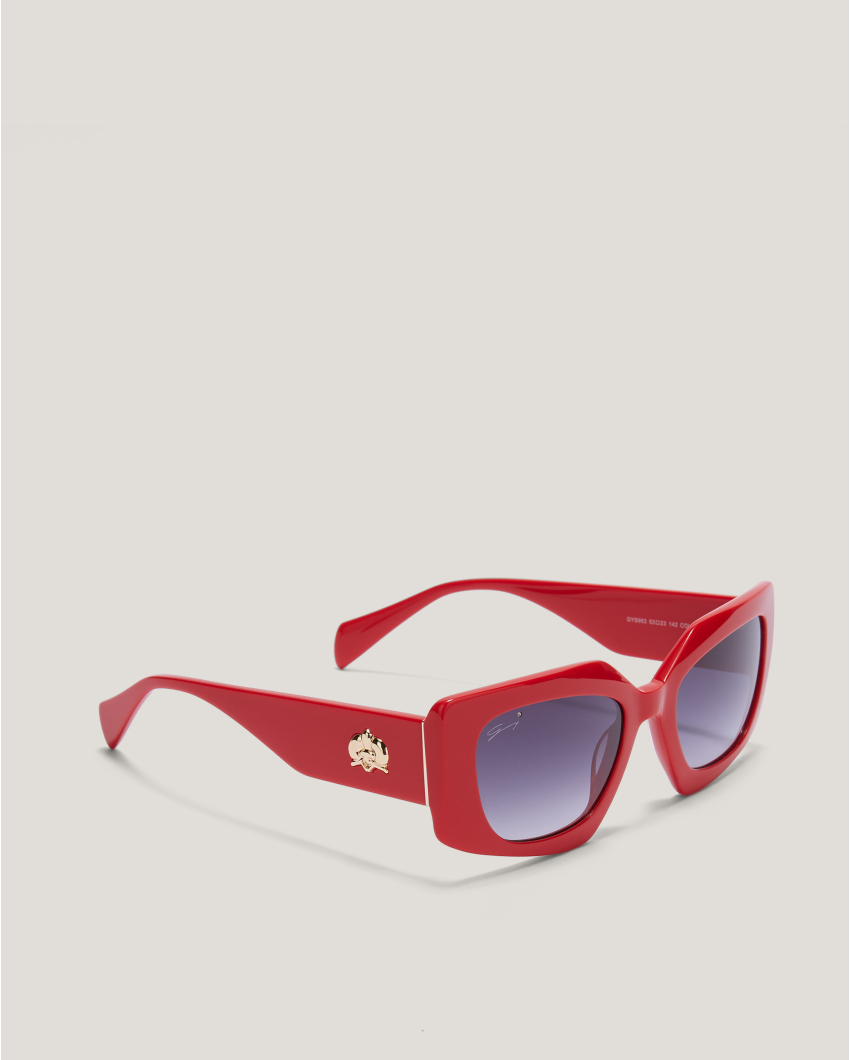 Red square sunglasses