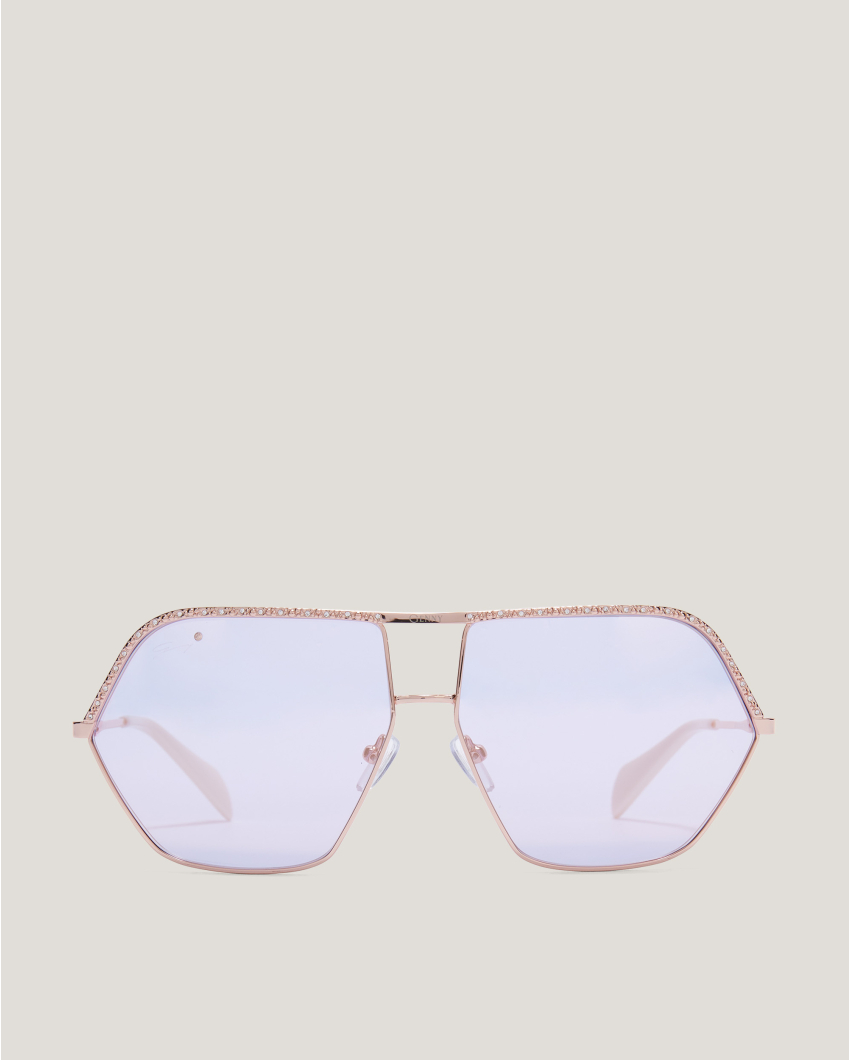 Aviator sunglasses with glitter frame