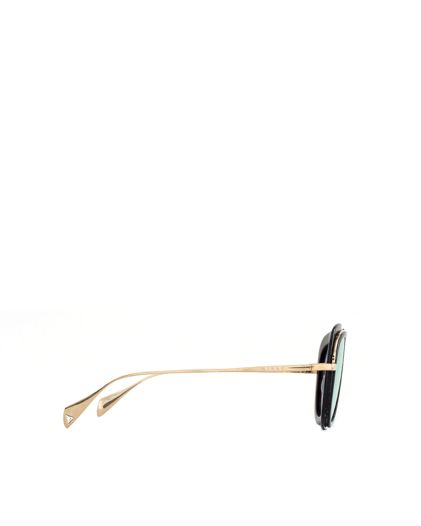 Black aviator sunglasses with mirrored lenses