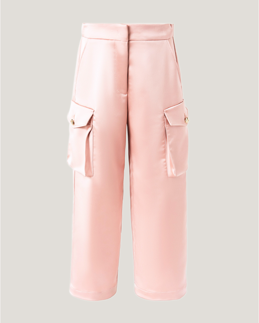 Satin cargo pants