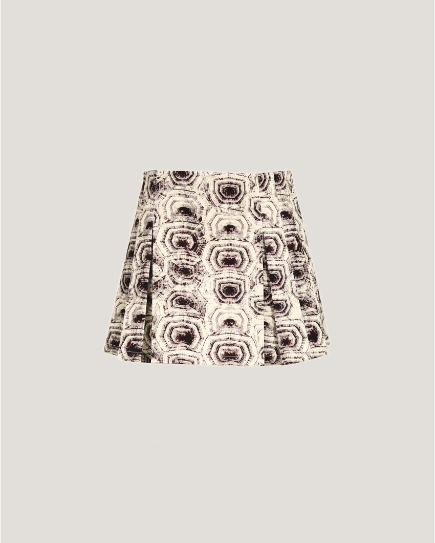 Mini skirt with turtle print 