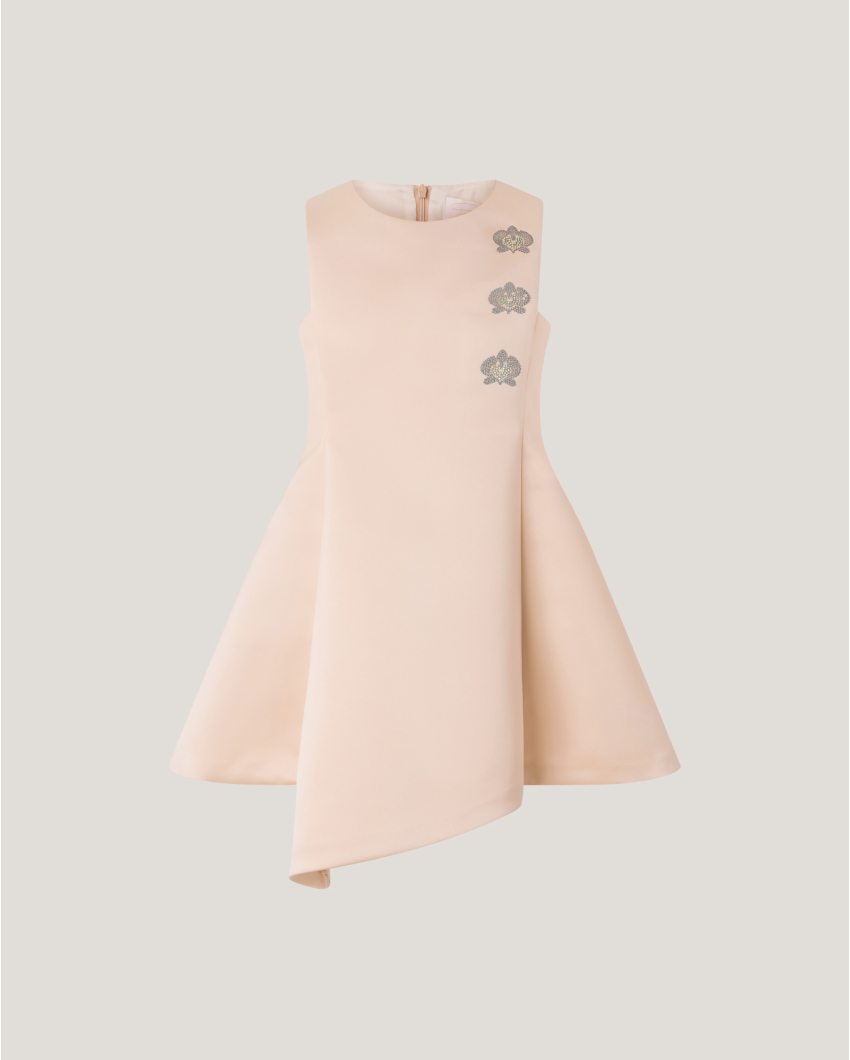Satin dress with rhinestone 