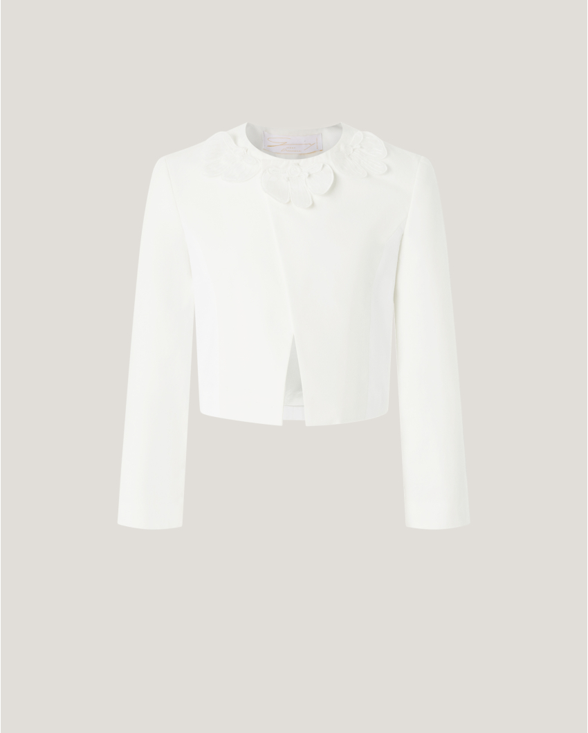 Jacket with orchid embroidery