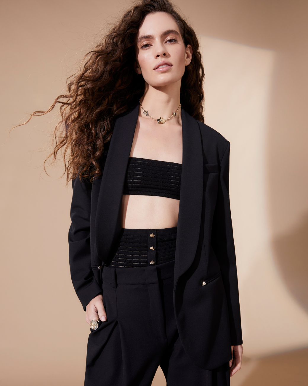Blazer with a shawl collar