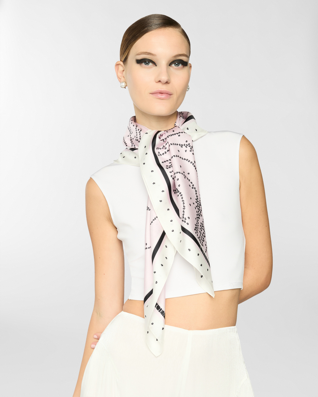 Micro Orchids large silk scarf