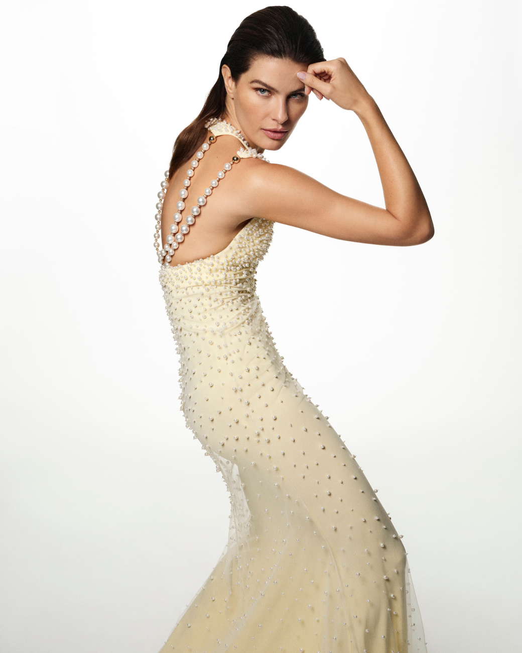 Long dress with pearls